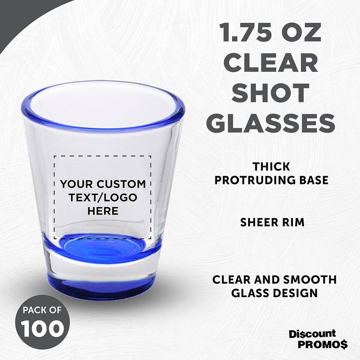 Custom Shot Glasses 1.75 oz. Set of 100, Personalized Bulk Pack - Great for Wedding Favors