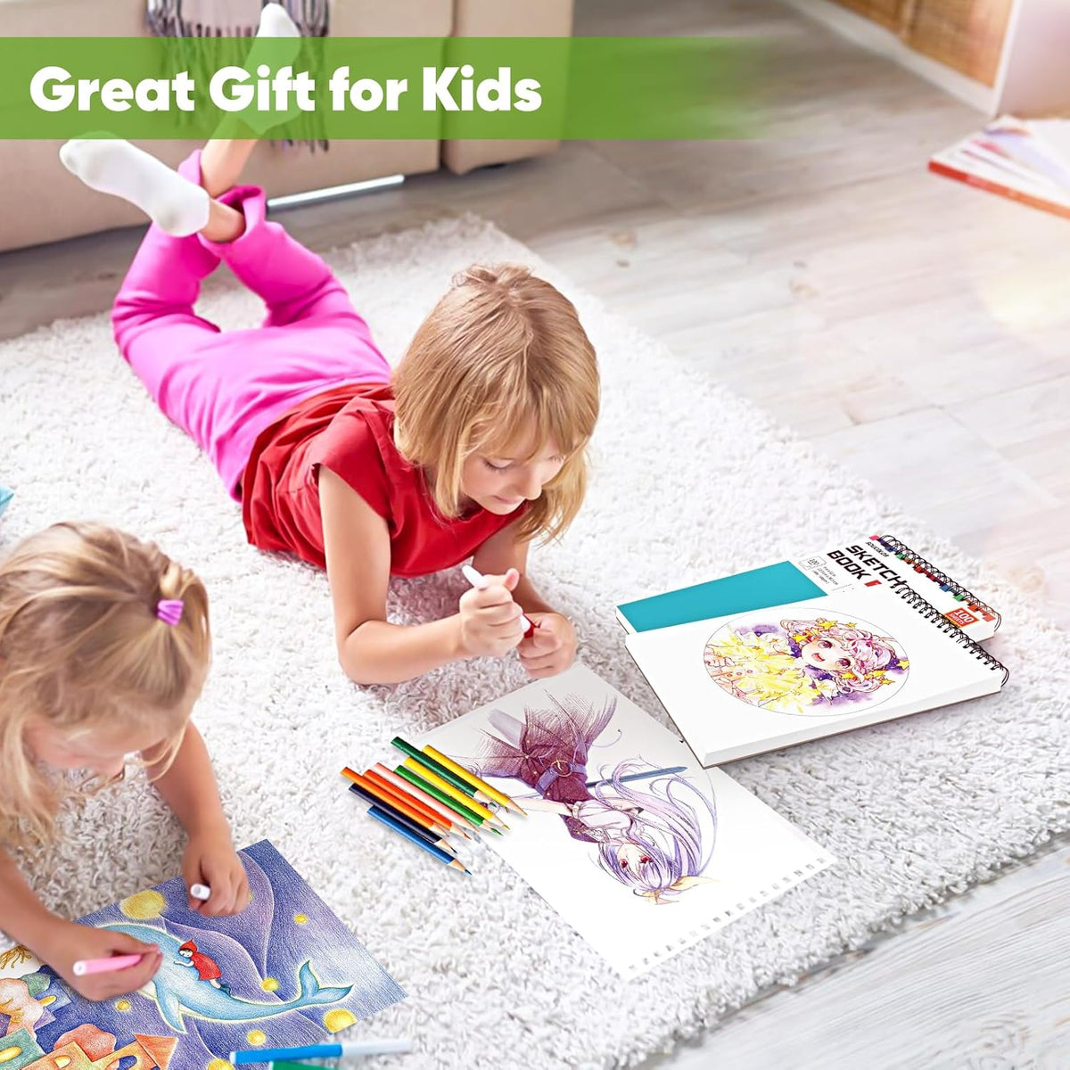 Soucolor School Supplies 9" x 12" Sketch Book for High College Teacher Student, 1-Pack 100 Sheets