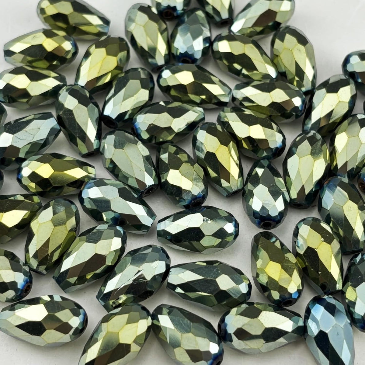 150pcs 4x6mm Teardrop Crystal Glass Beads for Jewelry Making, Faceted Vertical Hole Teardrop Glass