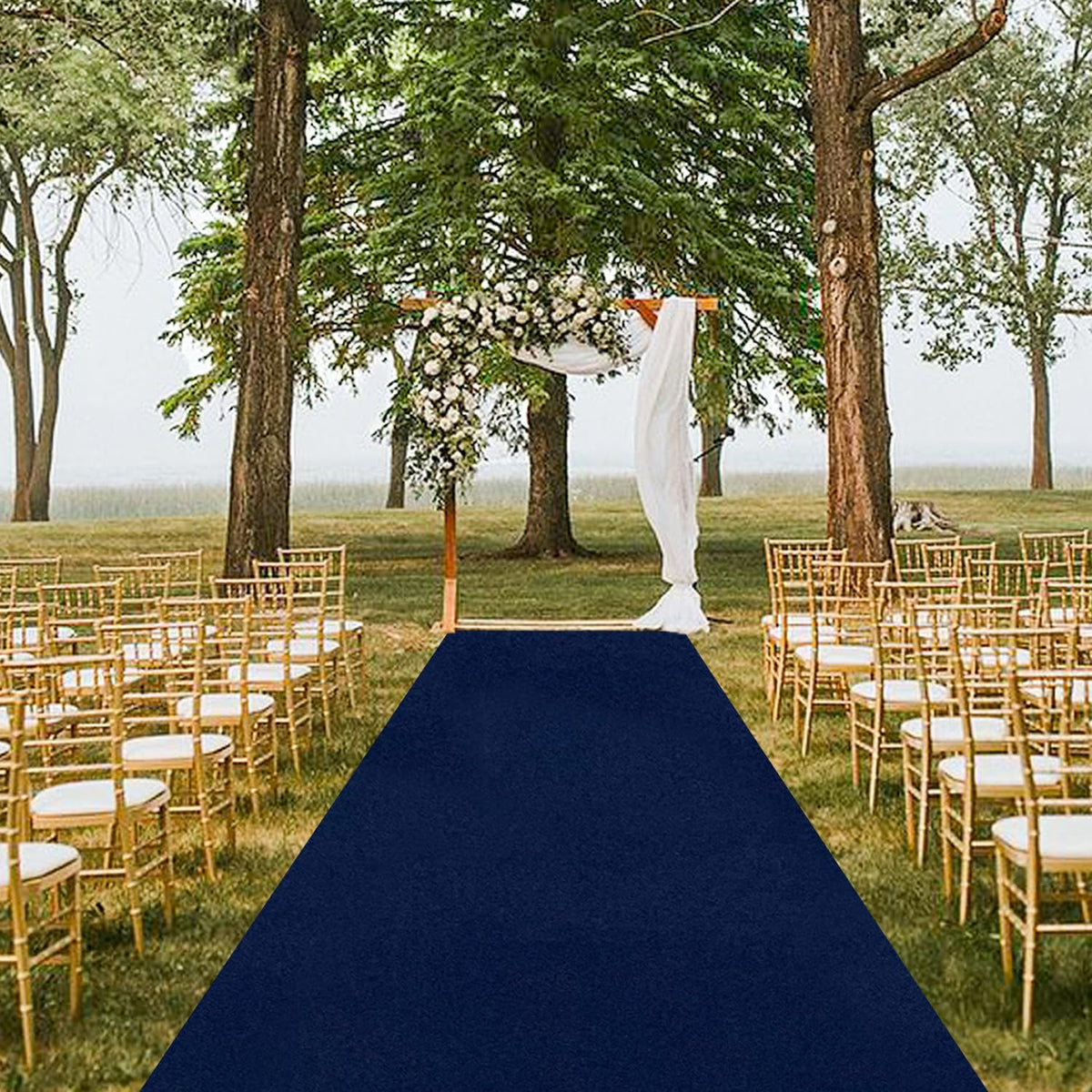 MODFUNS Navy Blue Aisle Runner for Wedding Velvet Aisle Runner Rug 4x30FT Event Carpet Runners