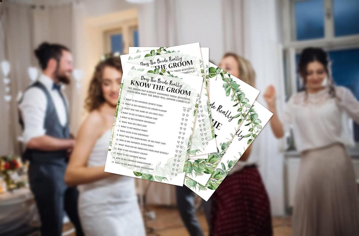 Bridal Shower Game Cards, Bride Really Know Groom Game, Tropical Jungle Theme Engagement Party