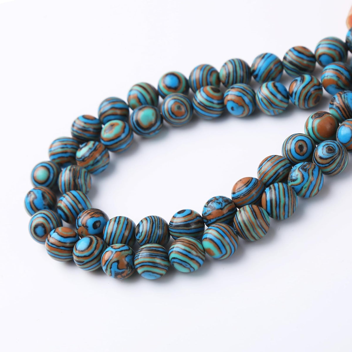 Blue Peacock Turquoise Stone Beads Gemstone Round Crystal Energy Jade Beads Stone Beads for Jewelry