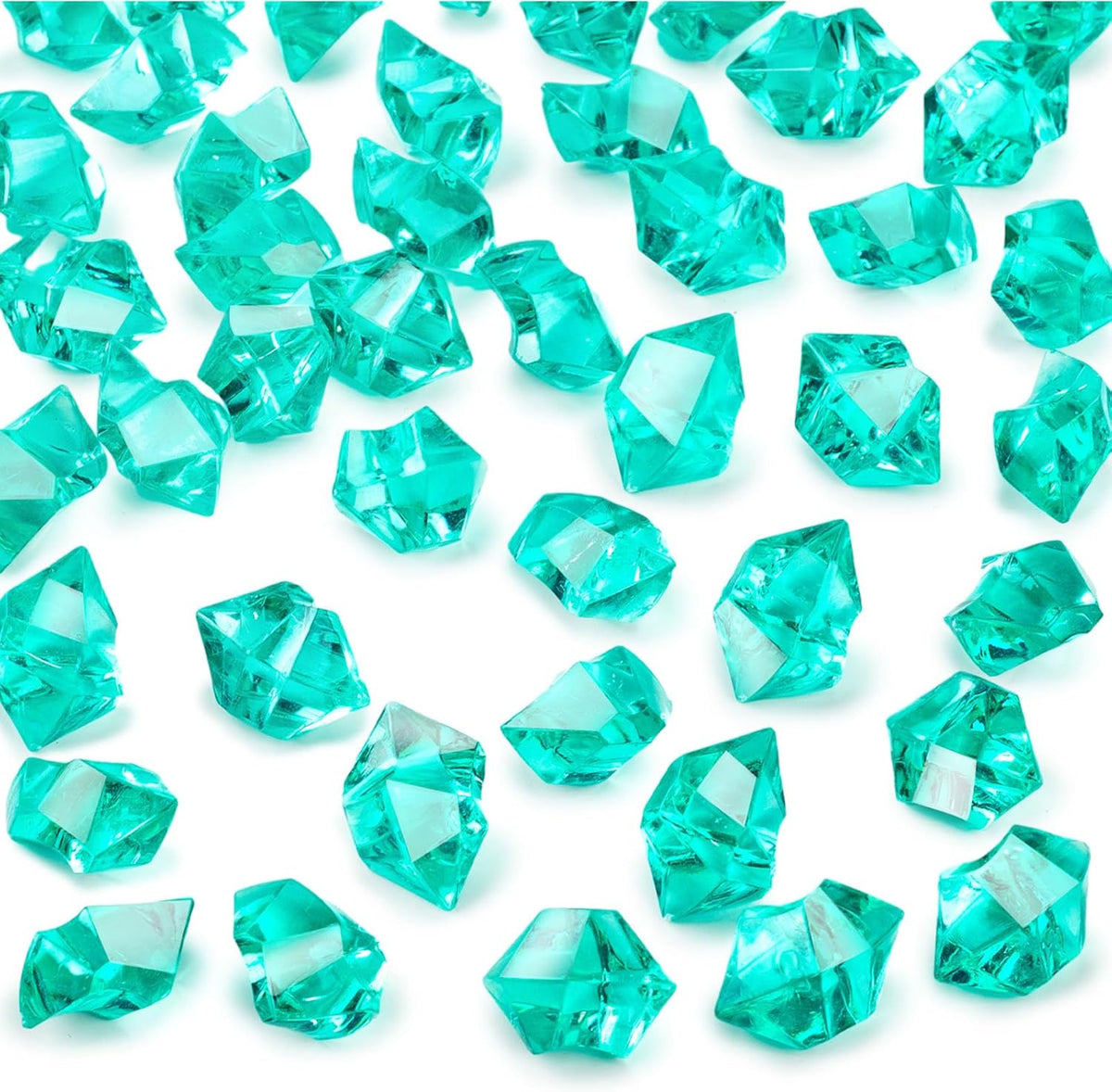 DomeStar Teal Fake Ice Rocks, 150PCS Acrylic Gems Crystals Plastic Shamrock Diamonds Centerpiece