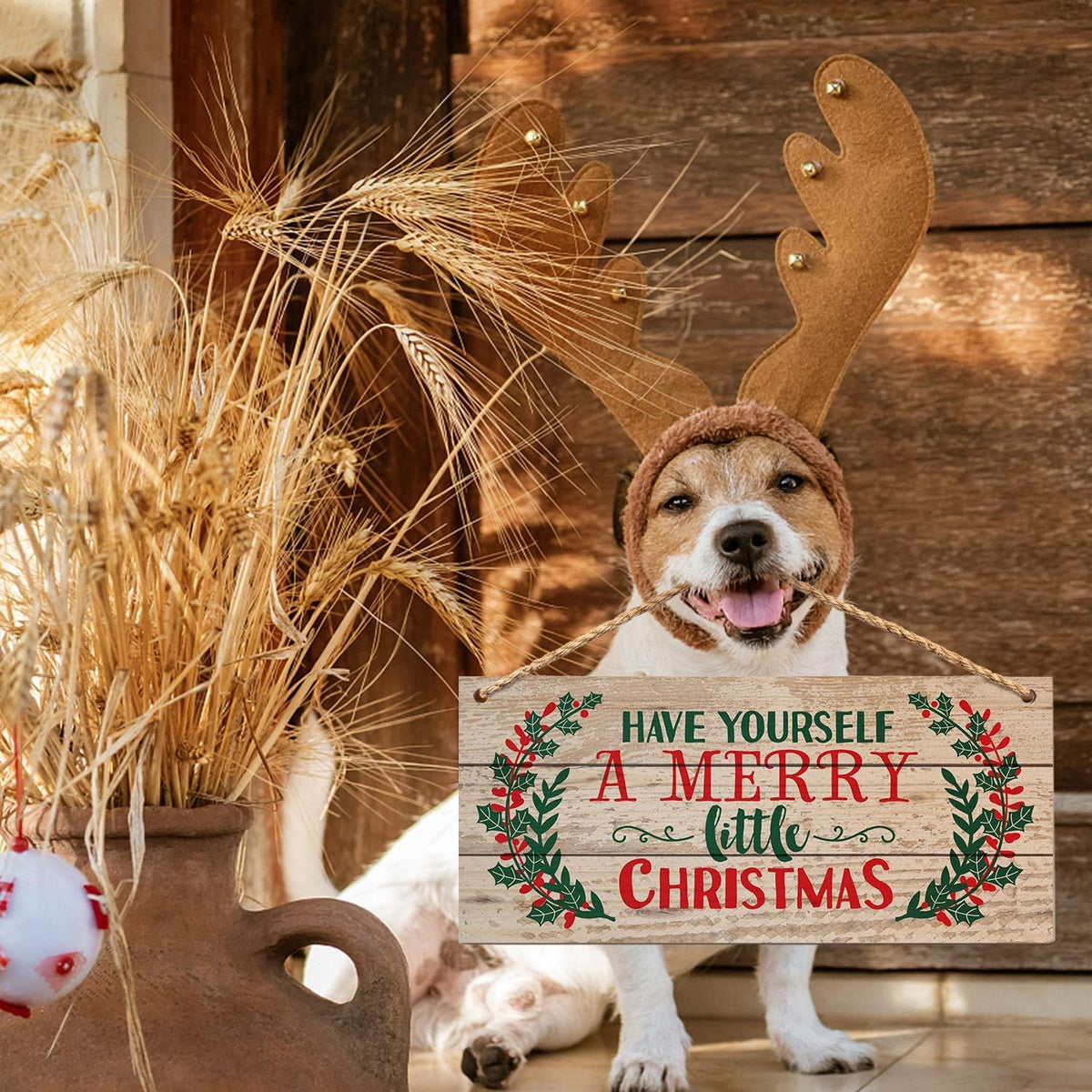 Christmas Door Hanging Sign，Big Wall Wood Winter Decorations Signs，Indoor Outdoor Decorative