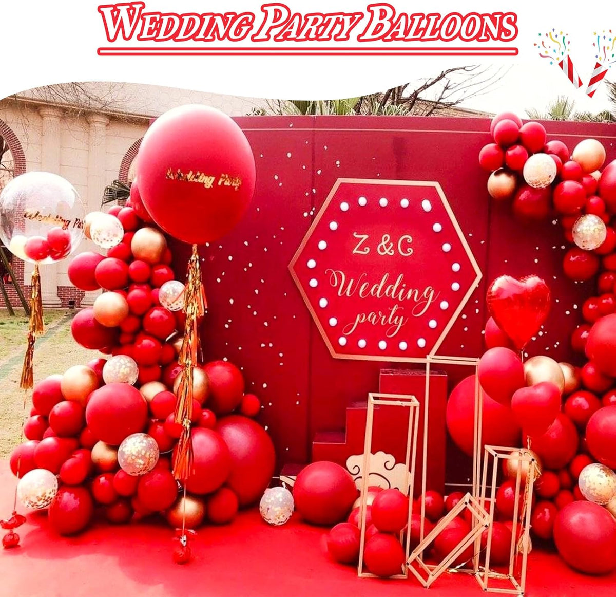 KAWKALSH Red Balloon Arch Kit 111Pcs 18 12 5 Inch Latex Party Balloons Garland for Birthday Baby