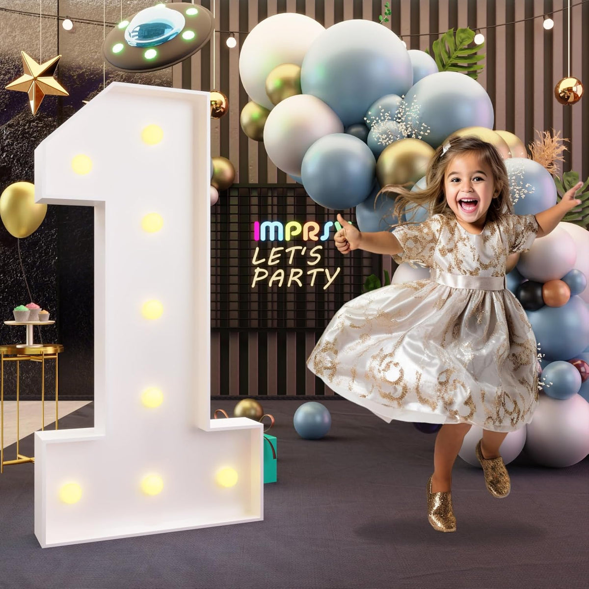 imprsv 3FT Marquee Numbers, Light Up Numbers for 1st 21st Birthday Decorations Anniversary Party