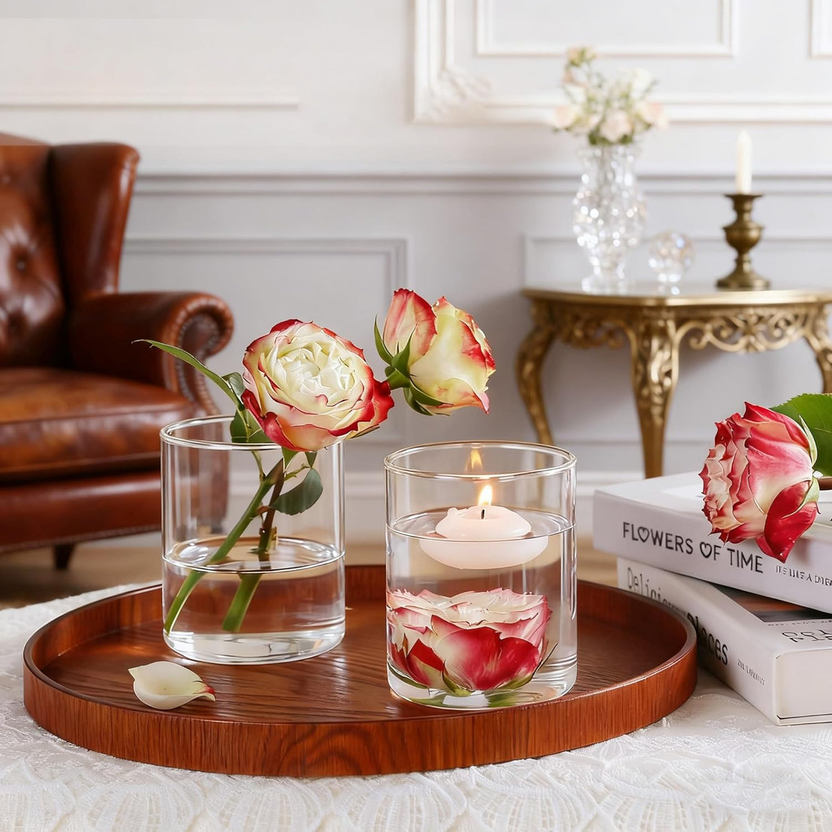 12pcs Small Glass Cylinder Vases for Centerpieces, 4 Inch Clear Flowers Vase for Wedding