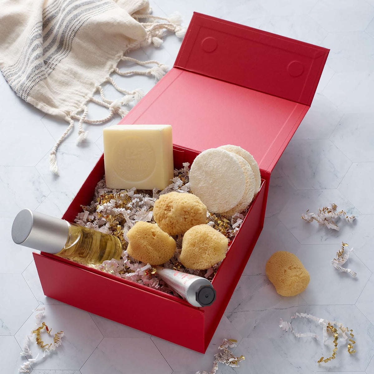 CECOBOX - Gift Boxes with Lids for Presents 6"x6"x2.75" - Matte, Collapsible Magnetic Closure Gift