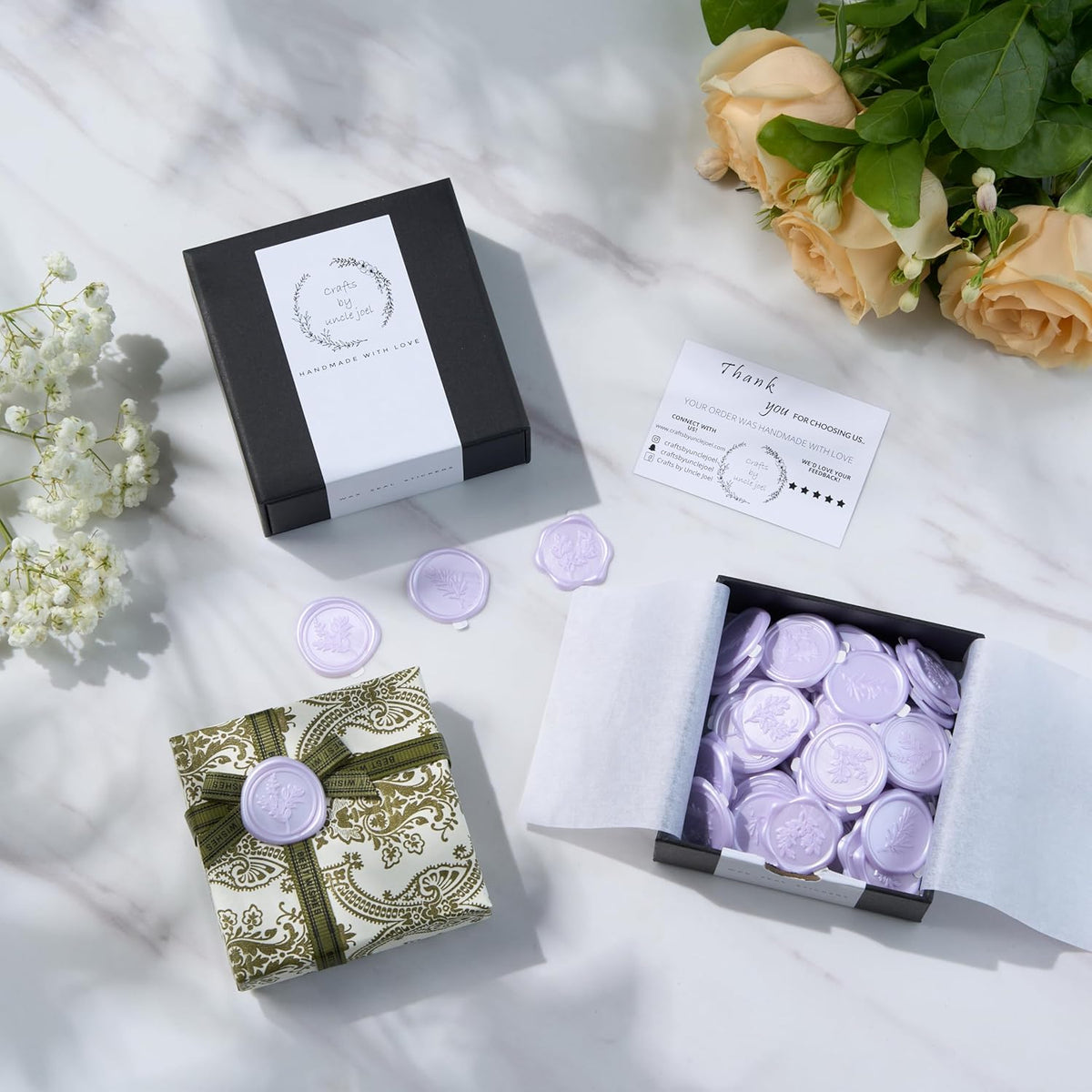 Wax Seal Stickers (60 Pcs, 3 Designs in 1 Pack) Premium Envelope Seal Stickers for Wedding
