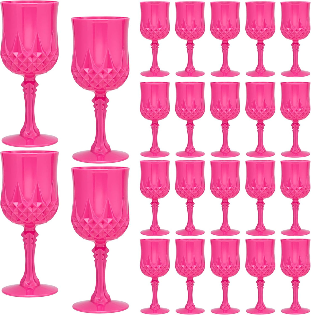Plastic Vintage Wine Glasses 7OZ Plastic Goblets Vintage Drinking Glasses 24PCS Retro Wedding