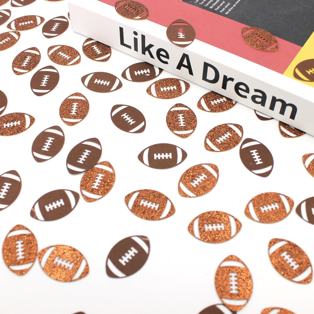 200PC Football Confetti for Table,Football Baby Shower Decorations, Football Birthday Party