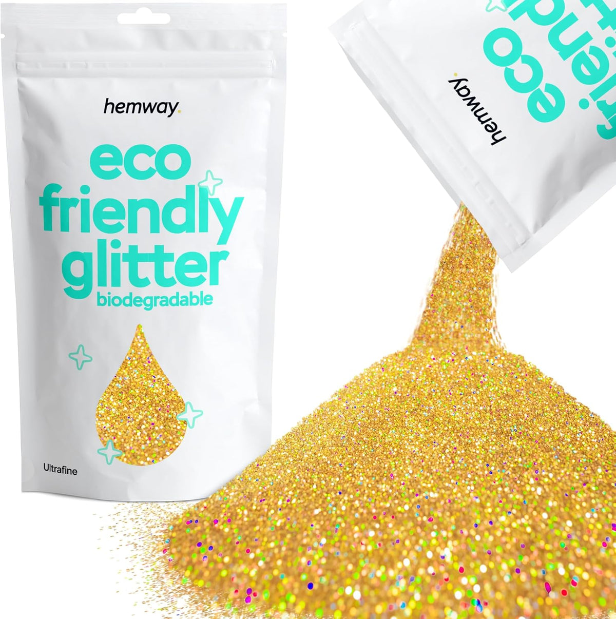 Hemway Eco Friendly Biodegradable Glitter 100g / 3.5oz Bio Cosmetic Safe Sparkle Vegan for Face