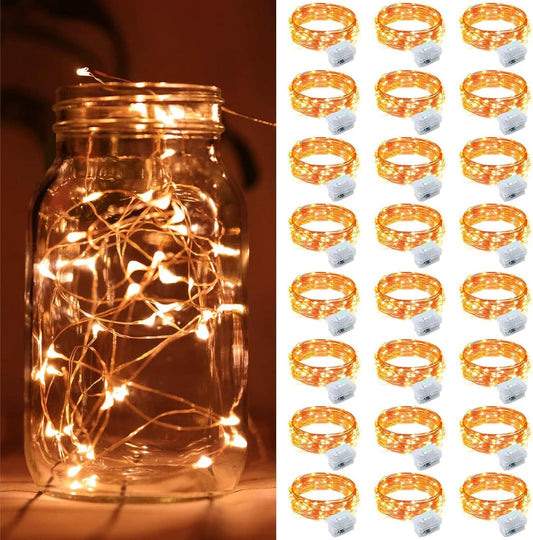 ZGWJ 24 Pack Halloween Fairy Lights Battery Operated, 7ft 20 Mini LED Halloween Fairy String Lights