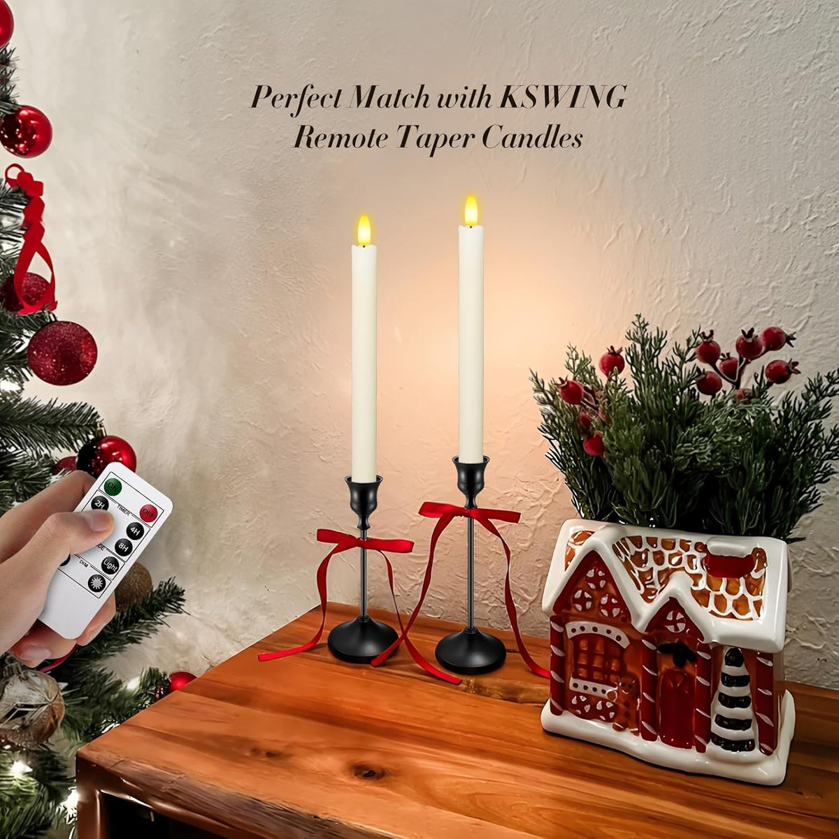 Candlestick Holders 6 PCS Metal Taper Candle Holders, KSWING Black Candle Stick Holders Set