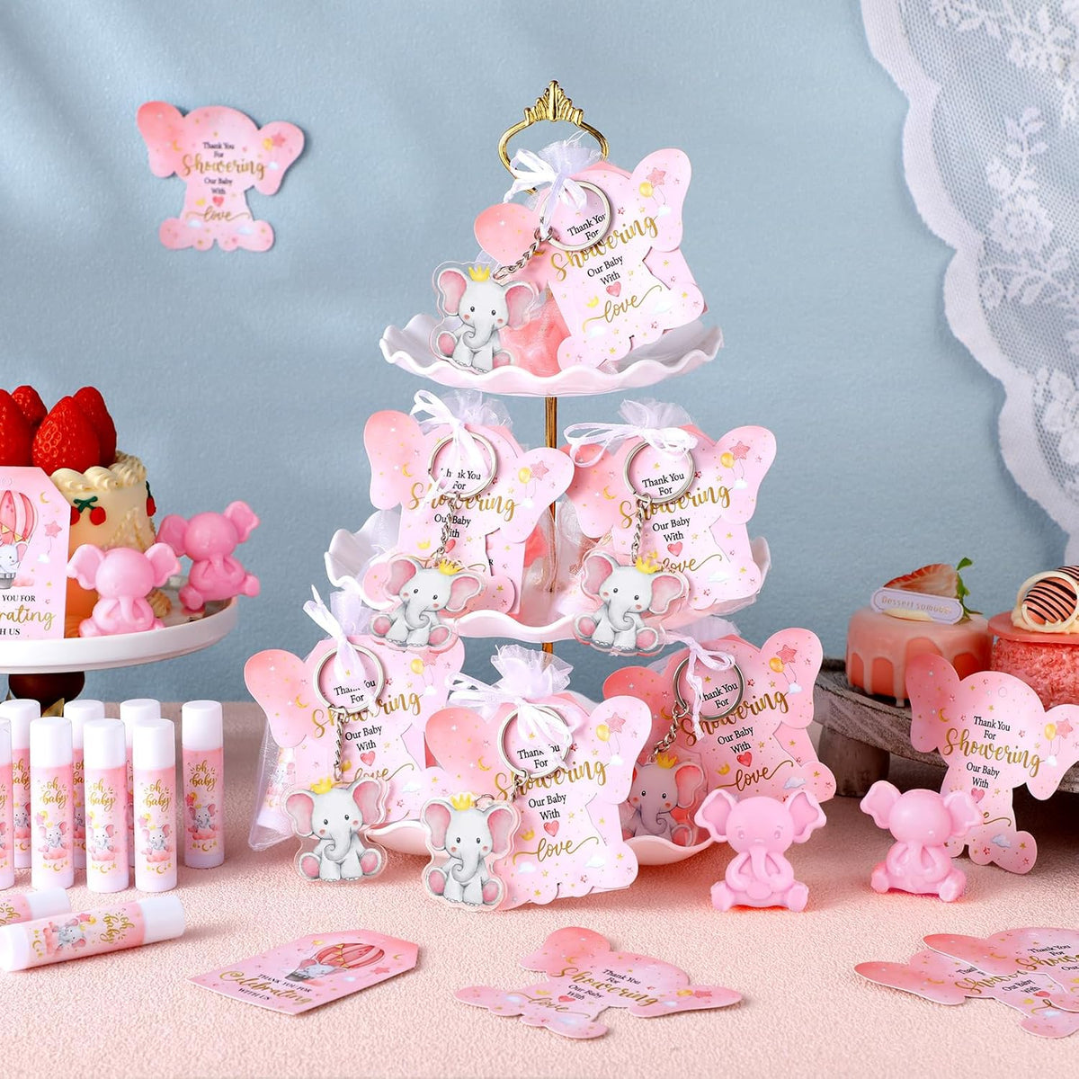 288 Baby Shower Favors Baby Shower Gifts Bulk Lip Balms Soaps Keychains Organza Bags Guest