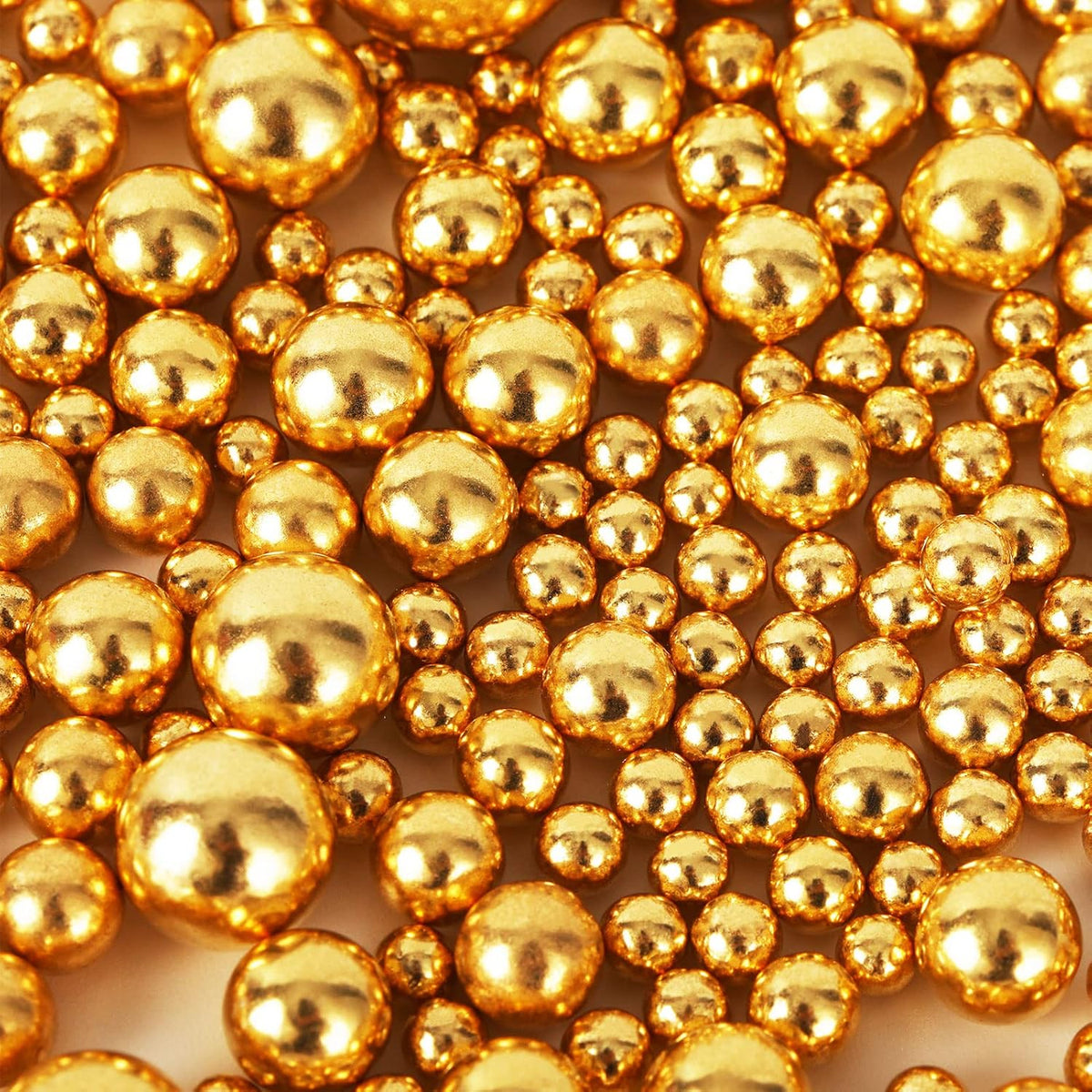 Kasvan Gold Pearl Sugar sprinkles - Edible Candy Pearls 130g/4.58 Oz, Mix Size Cake Candy, Decorate