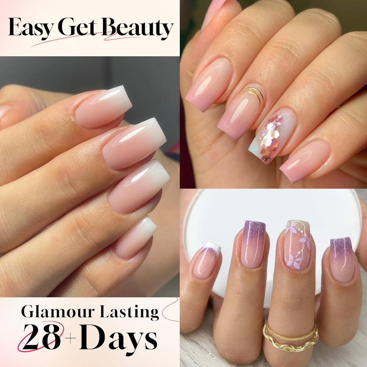 UNA GELLA Short Coffin Fake Nails 504Pcs Half Cover Matte Nail Tips Extra Short Coffin Gel Nail