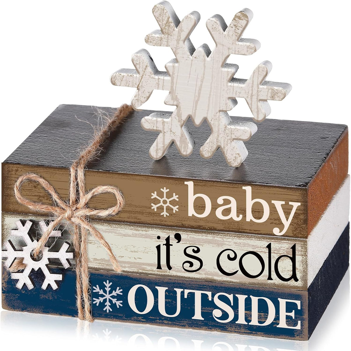 4 Pcs Winter Christmas Decor Winter Table Decorations Christmas Tiered Tray Decor Centerpiece