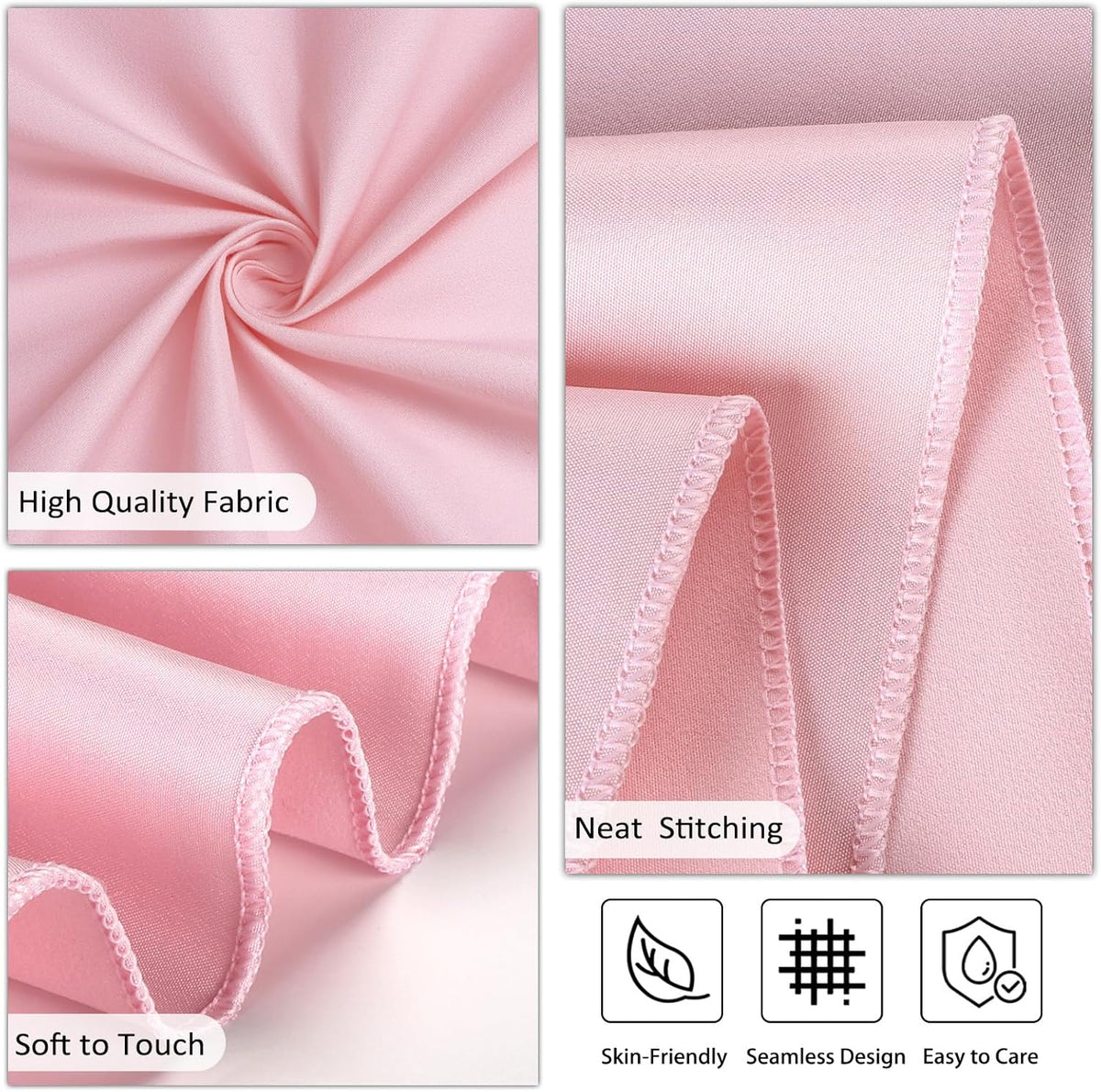 8 Pack Pink Tablecloth 60 x 102 Inch Rectangular Tablecloths for 6 Foot Rectangle Tables, Wrinkle