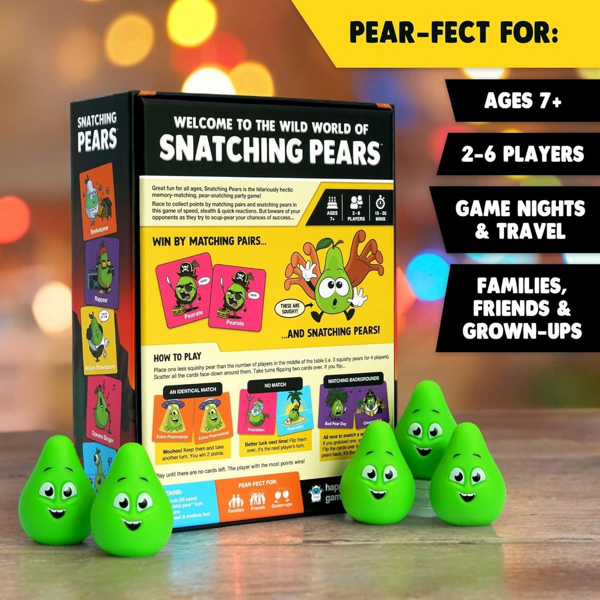 Snatching Pears! – The Hilarious Memory-Matching, Pear-Snatching Party Game | Family Board Game for
