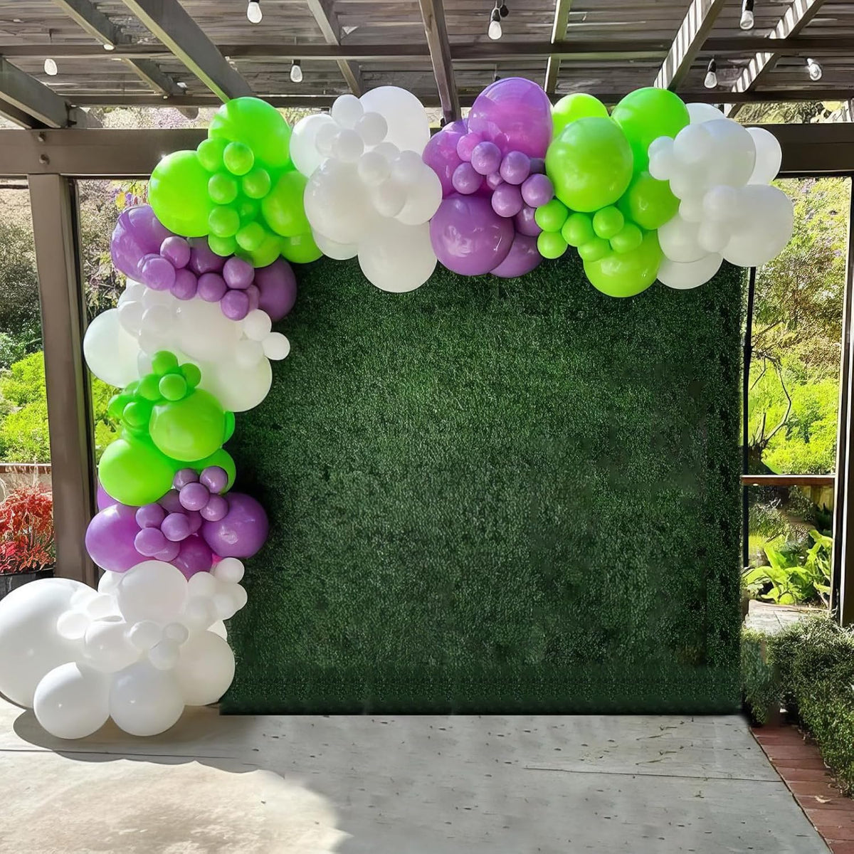 Green Purple White Balloons, 50pcs Green Purple Silver Balloons, Silver White Purple Balloon for