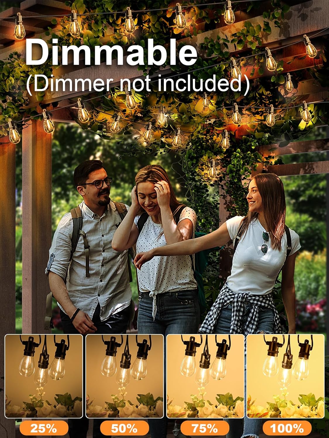 Svater Outdoor String Lights 150 FT, Patio Lights for Outside with Shatterproof Bulbs, IP65