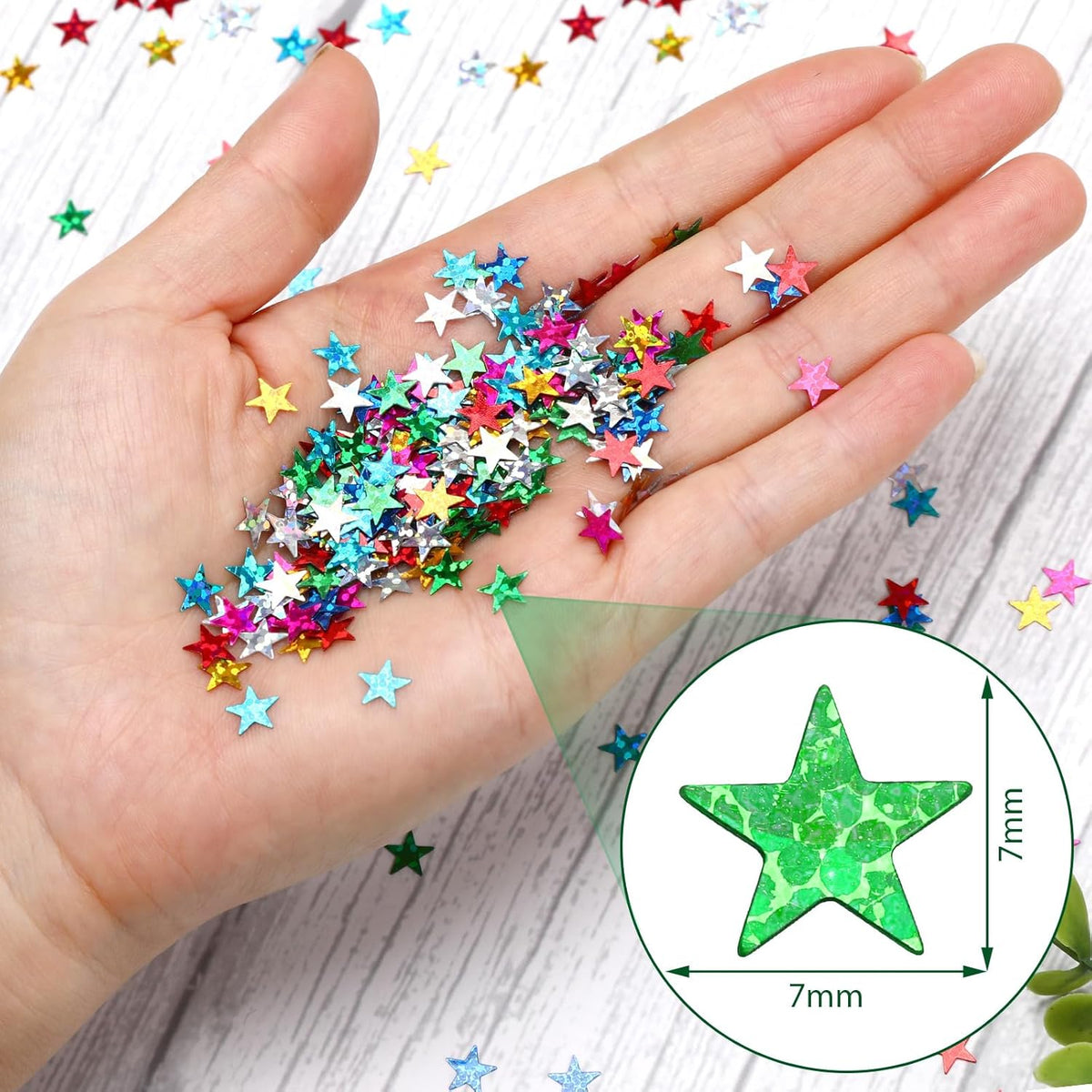 MARFOREVER Rainbow Star Confetti, Glitter Star Confetti Birthday Scatter Table Centerpiece Metallic