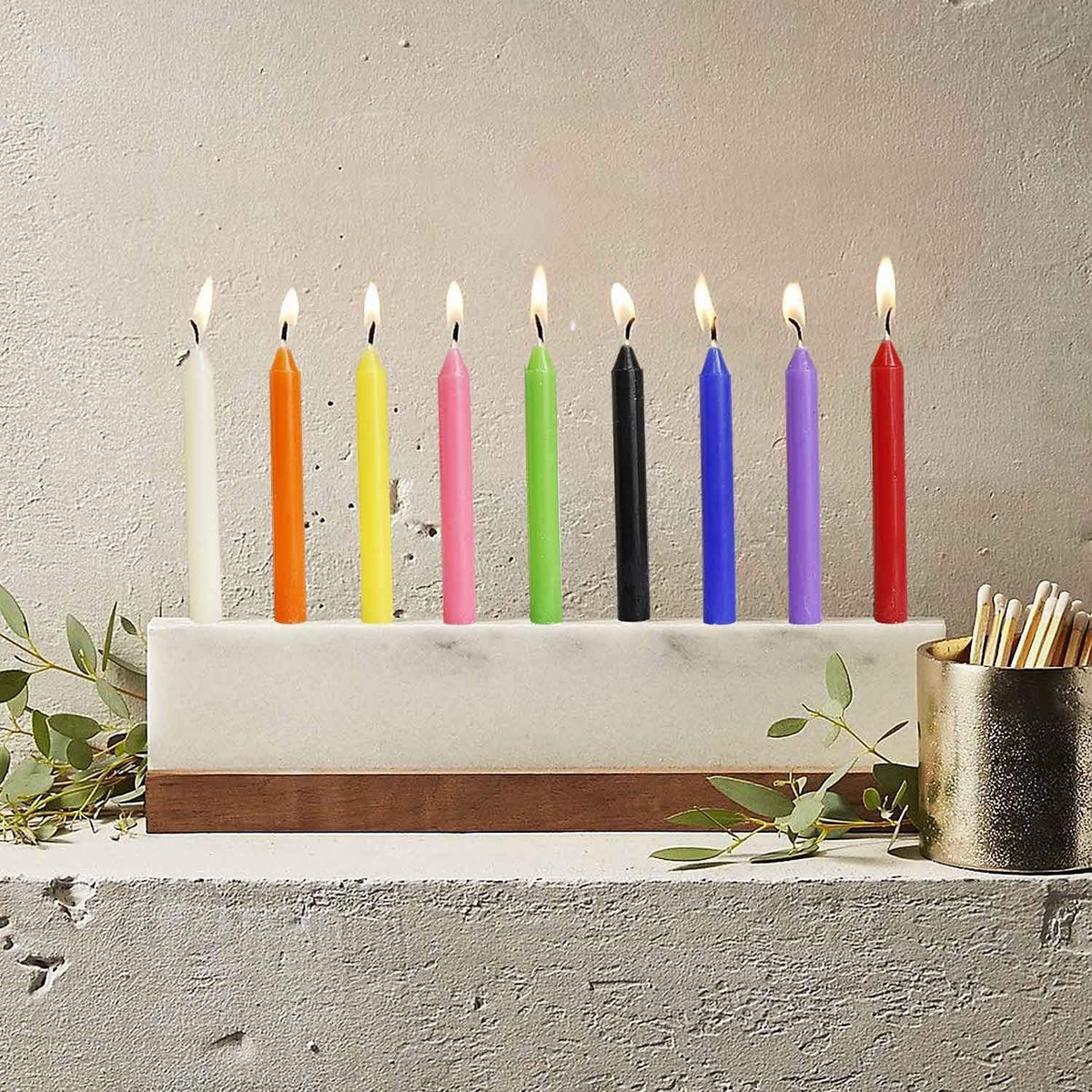 100 pcs Spells Chime Candles Unscented Assorted Colors Mini Taper Candles | 4" Tall x 1/2" Diameter