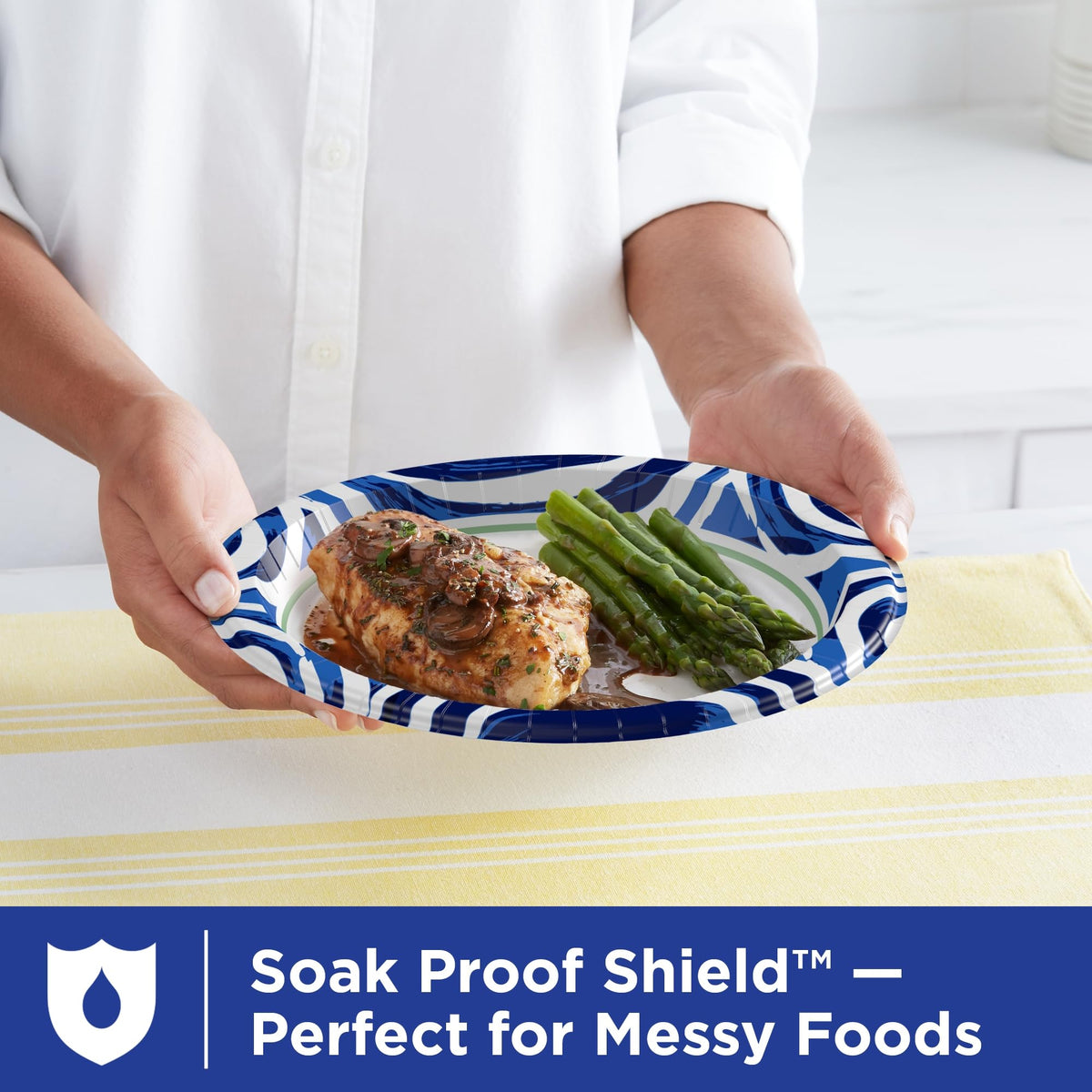 Dixie Ultra, Large Paper Plates, 10 Inch, 100 Count, 3X Stronger*, Heavy Duty, Microwave-Safe