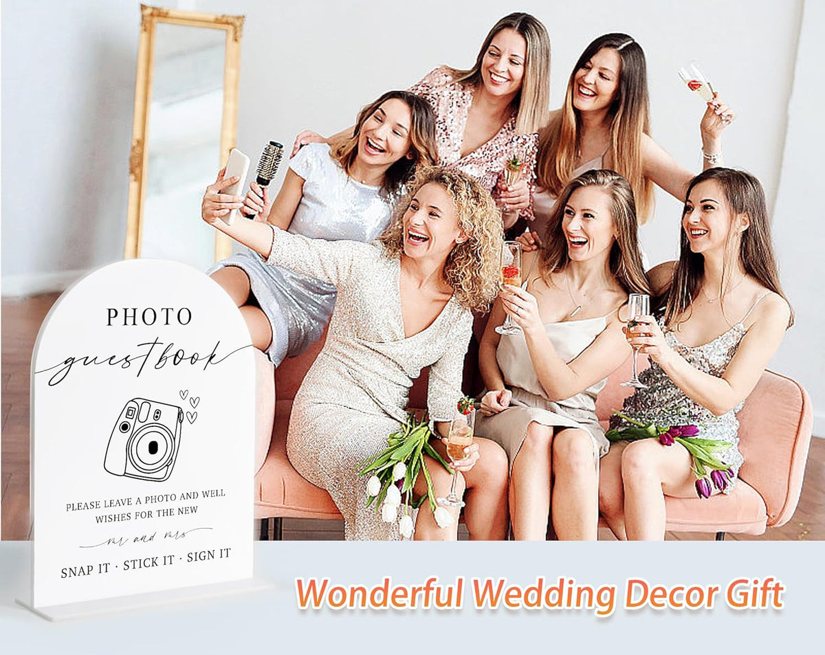 Photo Guest Book Sign, White Arch Acrylic Wedding Sign, Wedding Guest Book Alternative, Bridal