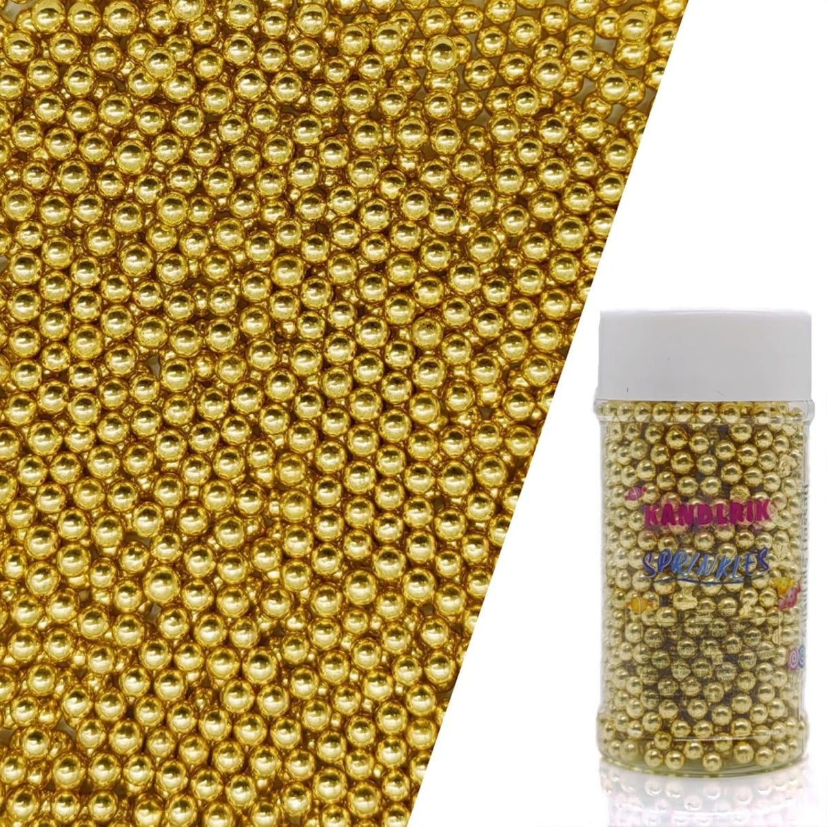 Edible Super Gold Pearl Sugar Sprinkles Candy 4mm Mini Pearls Cake Decorations Cupcake Toppers