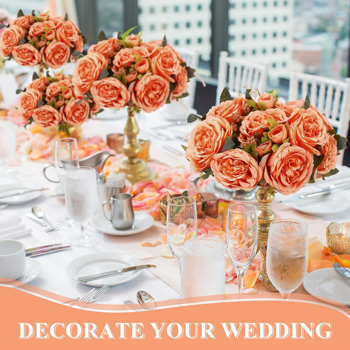 8 Bundles Artificial Peonies Flowers Boho Faux Flowers Arrangements Artificial Centerpiece Spring