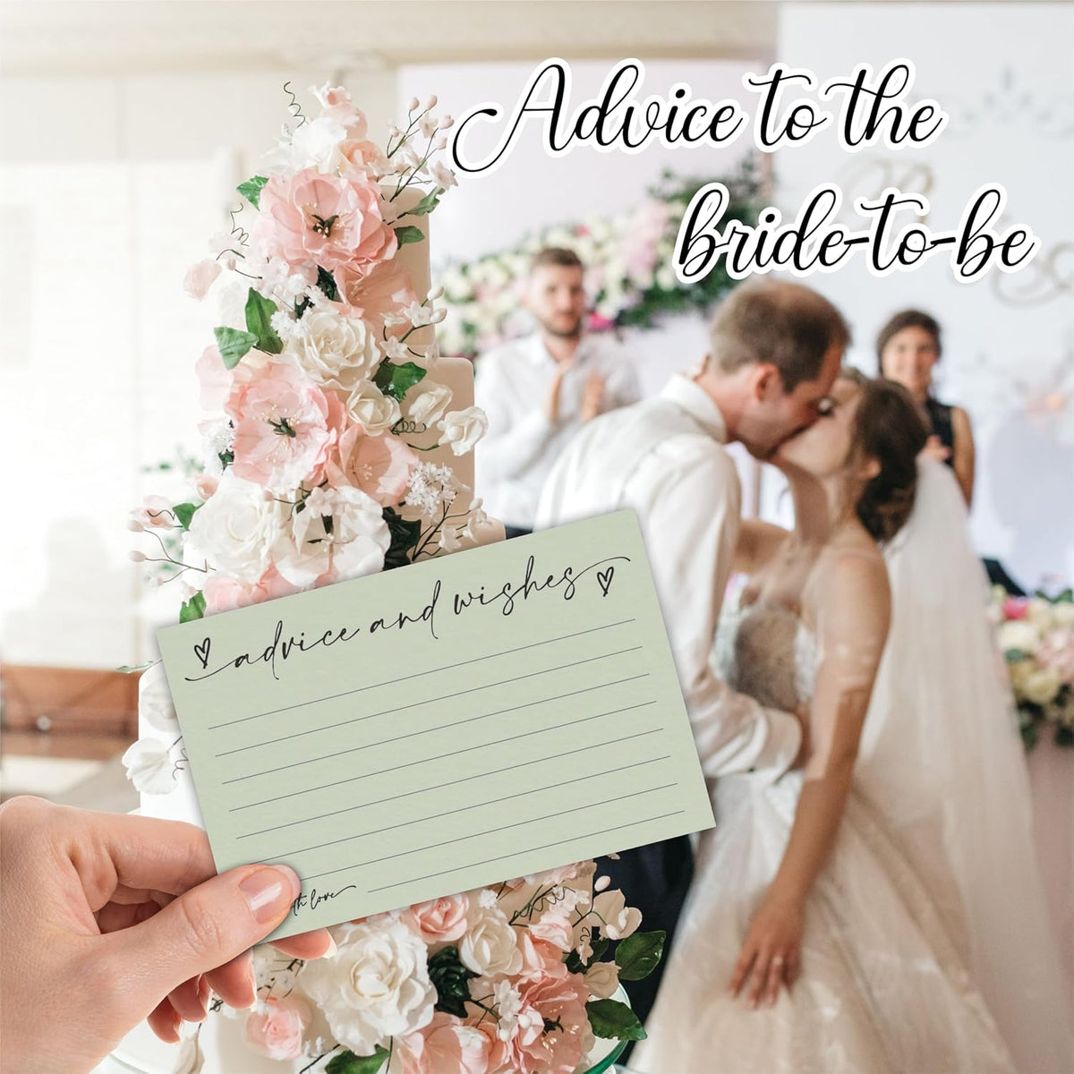 30 Advice & Wishes Cards - moss green - Double Sided Fill-In Advice Cards For Bridal, Wedding