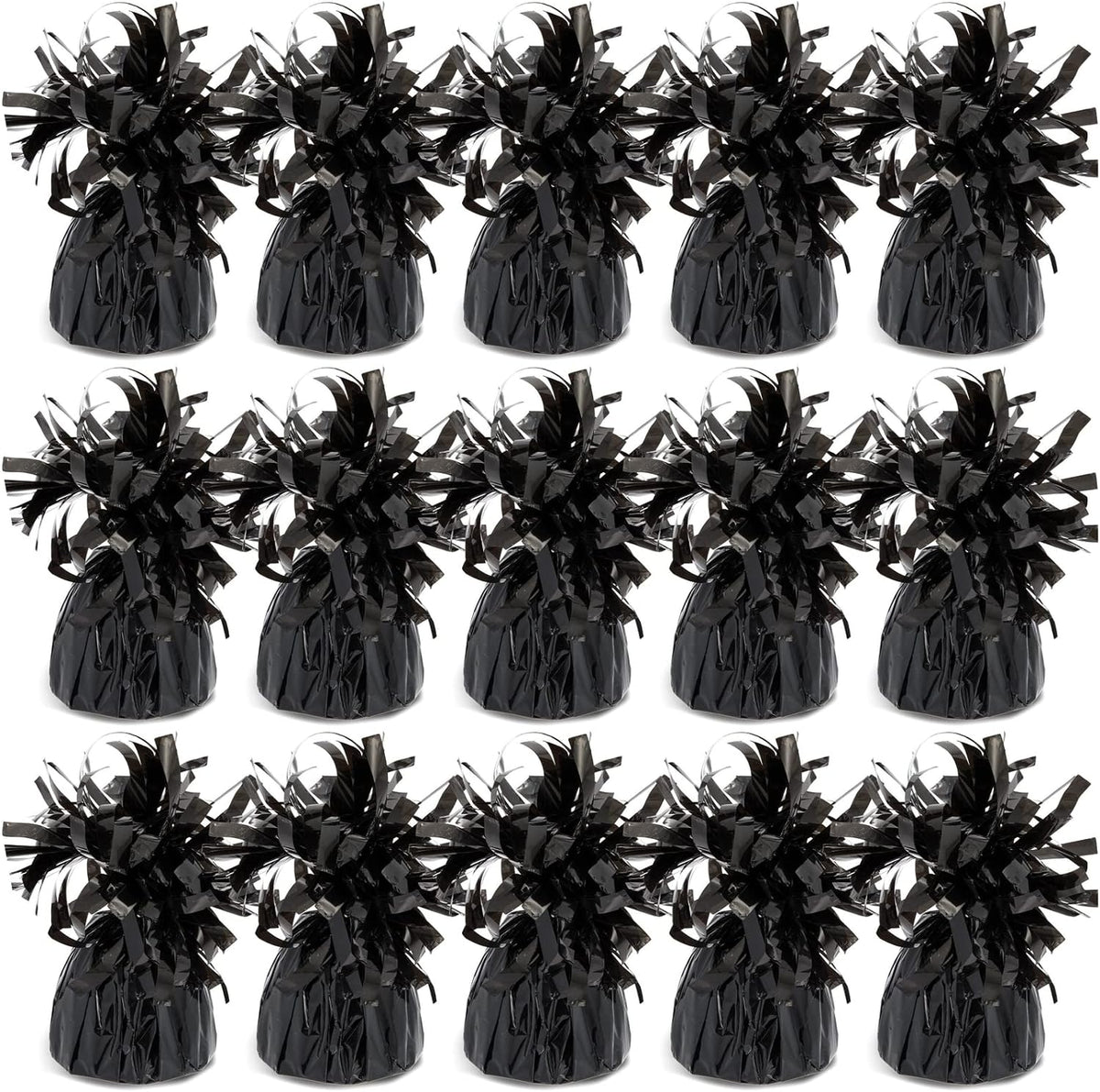 BLUE PANDA Black Balloon Weights - Pack of 15, 6 Oz, 4.5 In - Helium Balloon Weight Bulk for Table