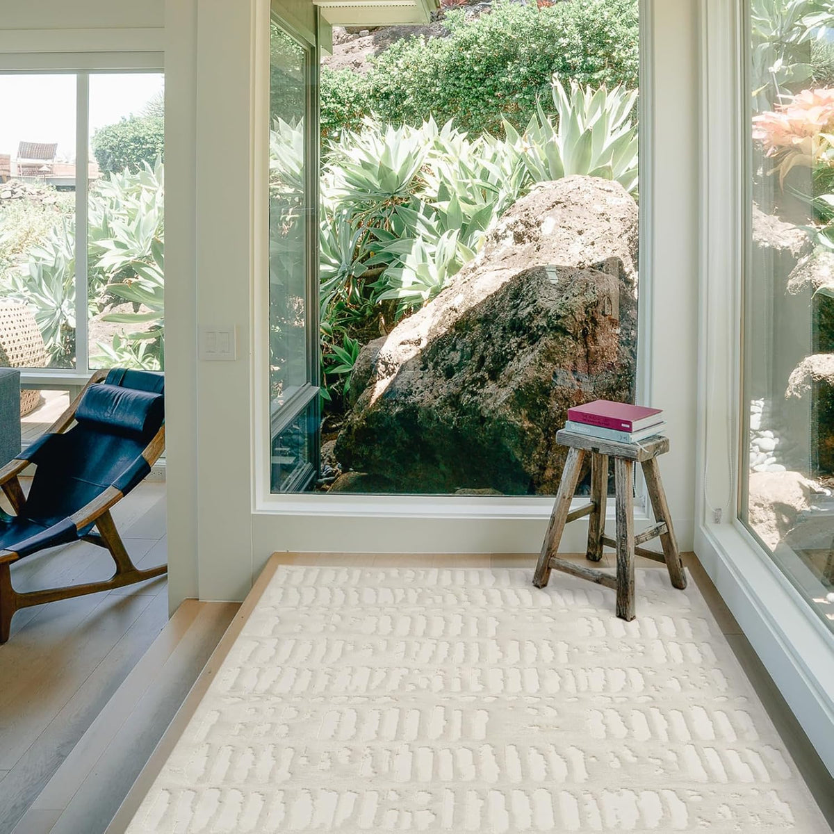 Revival Rugs Shell 3'11"x6'1" Machine Washable Area Rug for Kitchen Bedroom - 100% Recycled