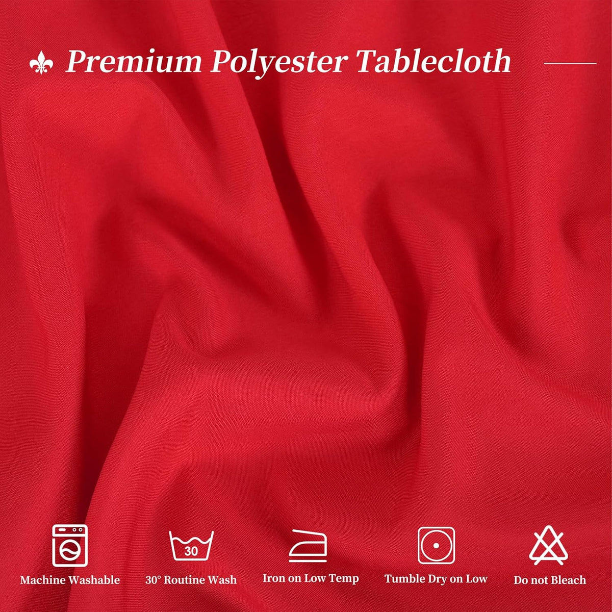 12 Pack Round Tablecloths 120 Inch, Red Polyester Table Cover for Round Table, Stain and Wrinkle