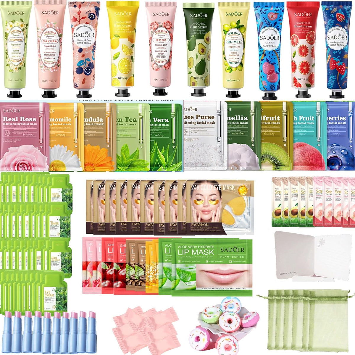 140 Pcs Spa Party Supplies Slumber Party Organza Bags Spa Party Favors Spa Sleepover Kit Birthday