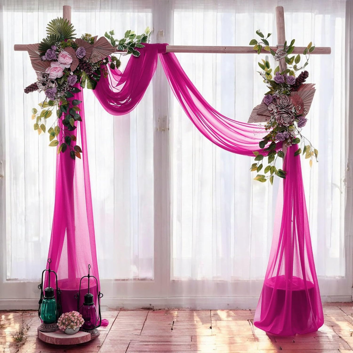 MDS Halloween Chiffon Draping Fabric - 2 Panel, 30" Wide x 50ft Long - Sheer Spooky Arbor & Canopy