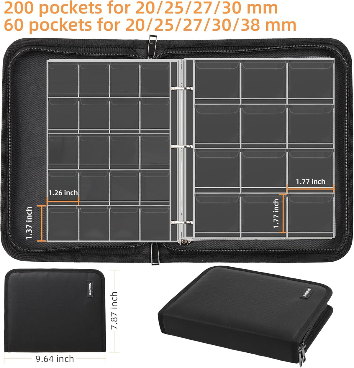 Coin Collection Book for Collector,260 Pockets Fireproof Coin Collection Holder Album,Coin
