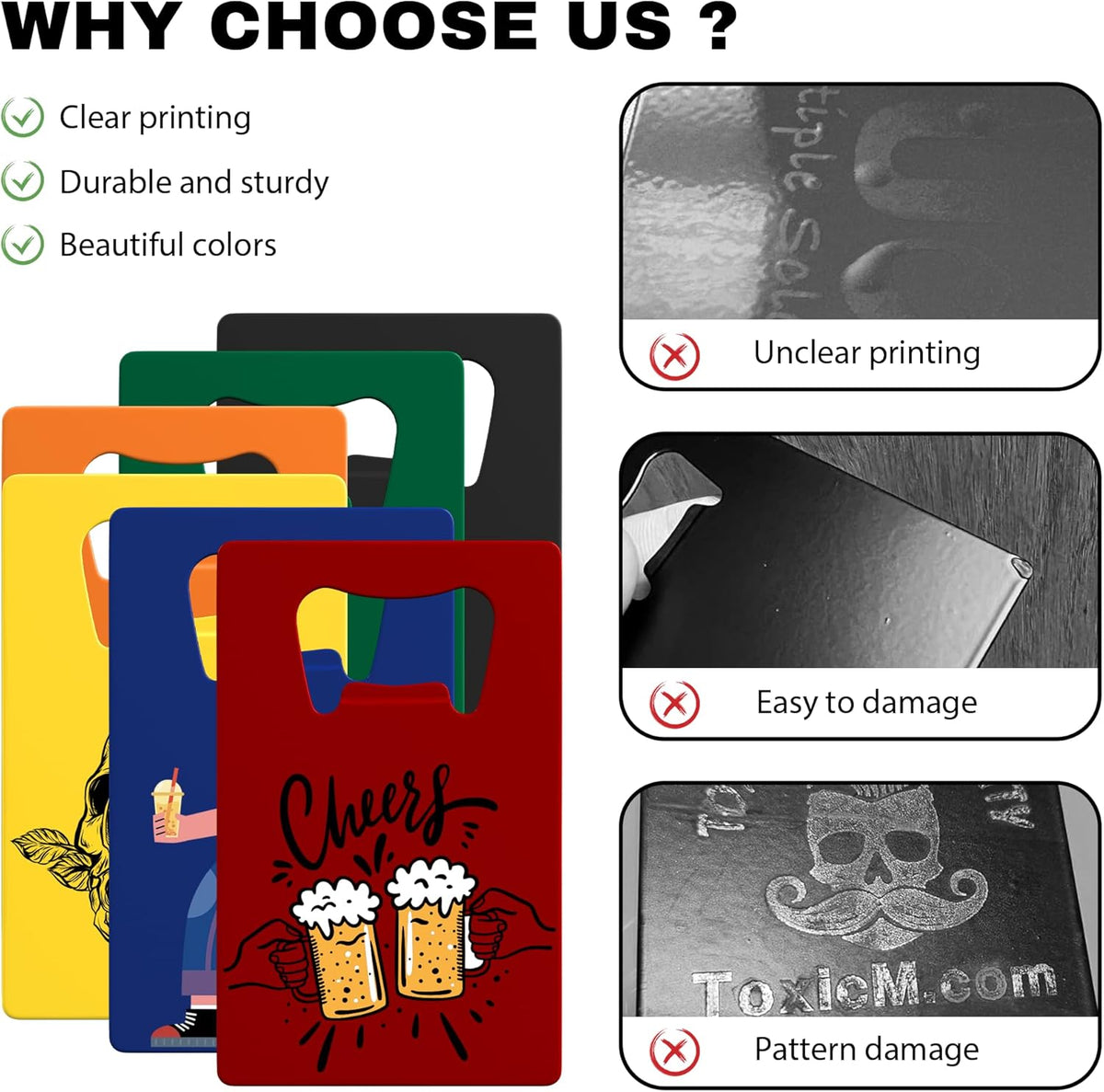 4-100 Pcs Personalized Bottle Opener, Custom Stainless Steel Credit Card Bottle Opener, Full Color