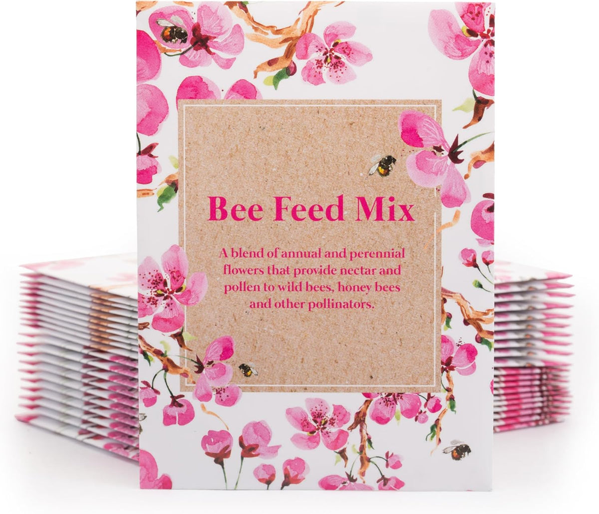 Bentley Seed Flower Mix - Pollinator Seed Mix with 5 Wildflower Seed Packets - Non-GMO Pollinator