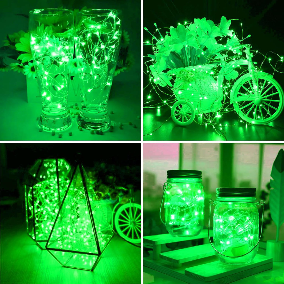 ZGWJ 24 Pack Fairy Lights Battery Operated, 7ft 20 Mini LED Fairy String Lights Silver Wire 3 Modes