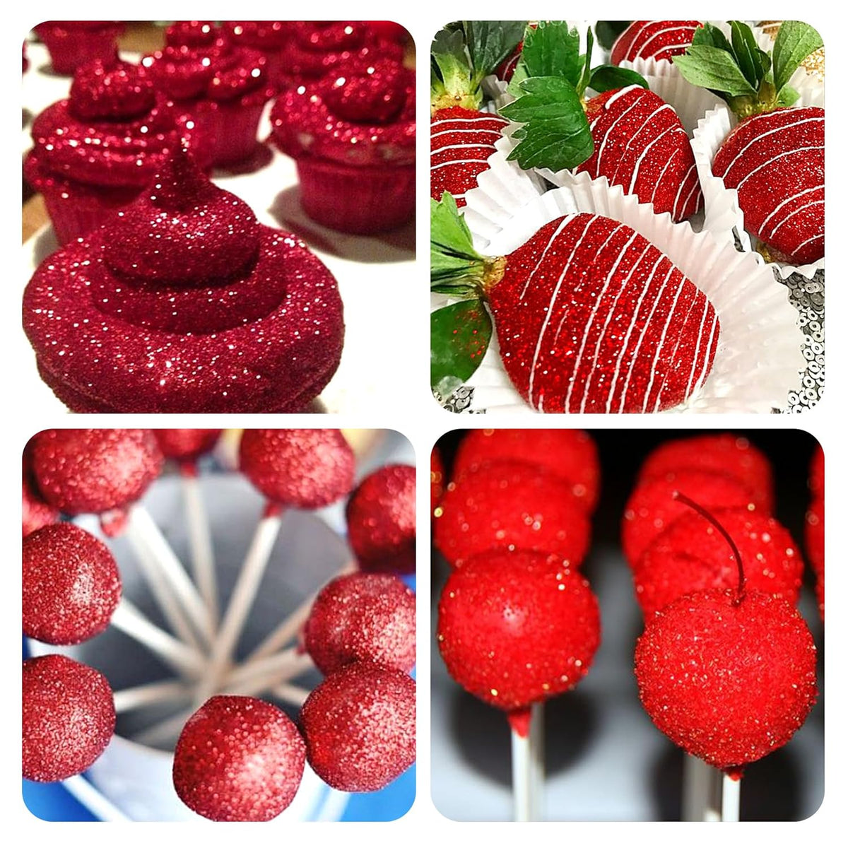 Red Edible Glitter Spray - 10g Edible Red Glitter for Cakes Food Grade Shimmer Powder Cake