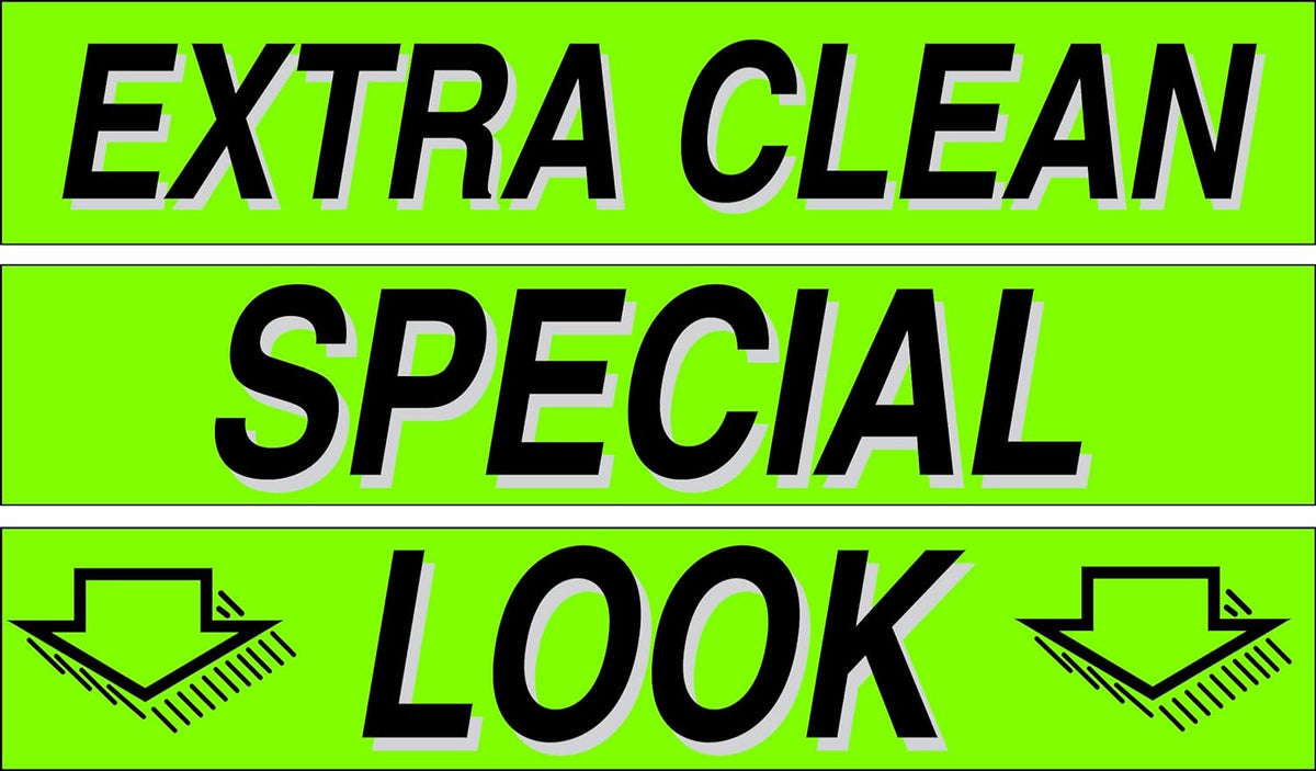 Ez-line Vinyl Windshield Stickers 3 Dozen 15 Inch Chartreuse Slogan Dealership Pro Pack for Car