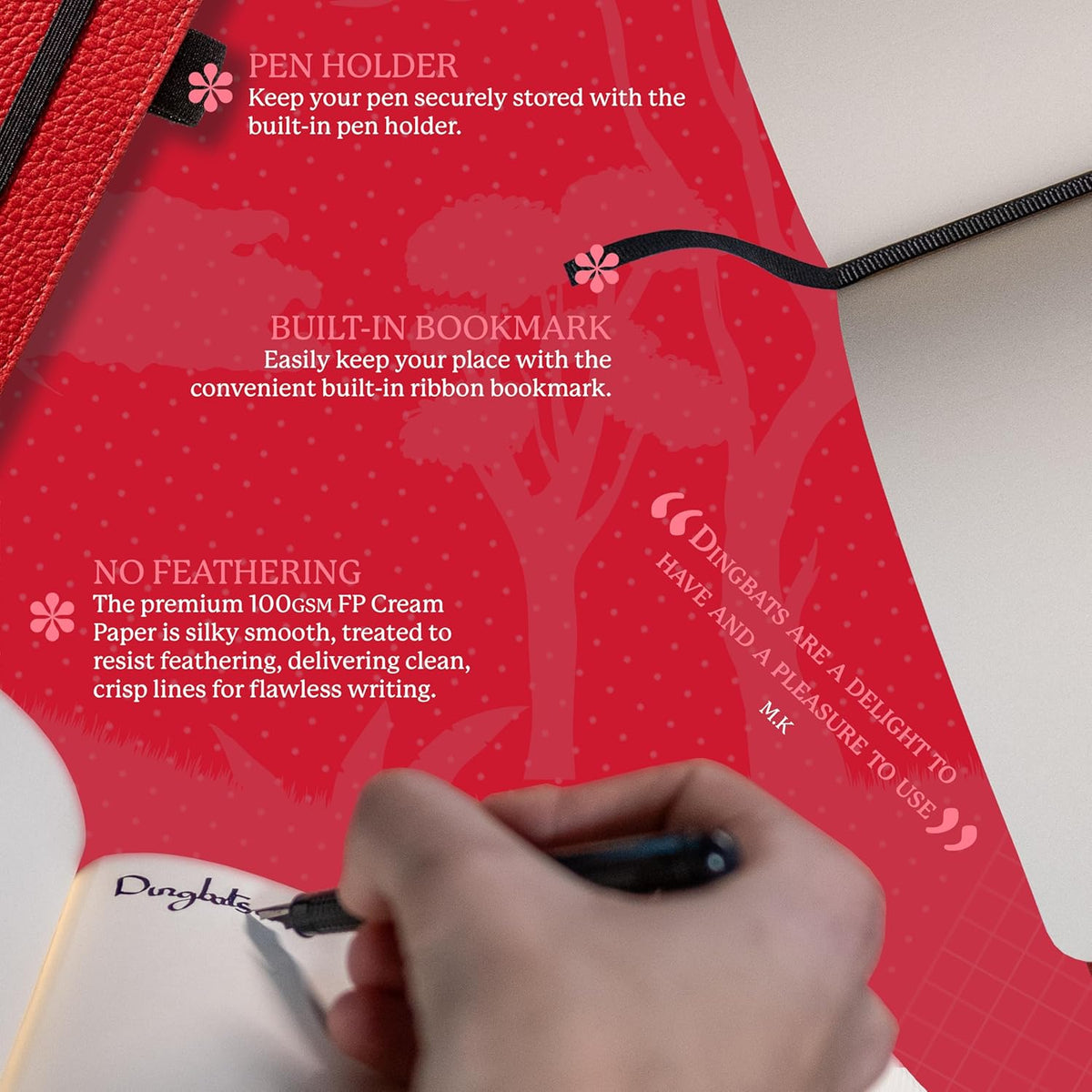 Dingbats* Wildlife Plain Journal Notebook A5 - Vegan Leather Hardcover - Ideal for Work, Travel