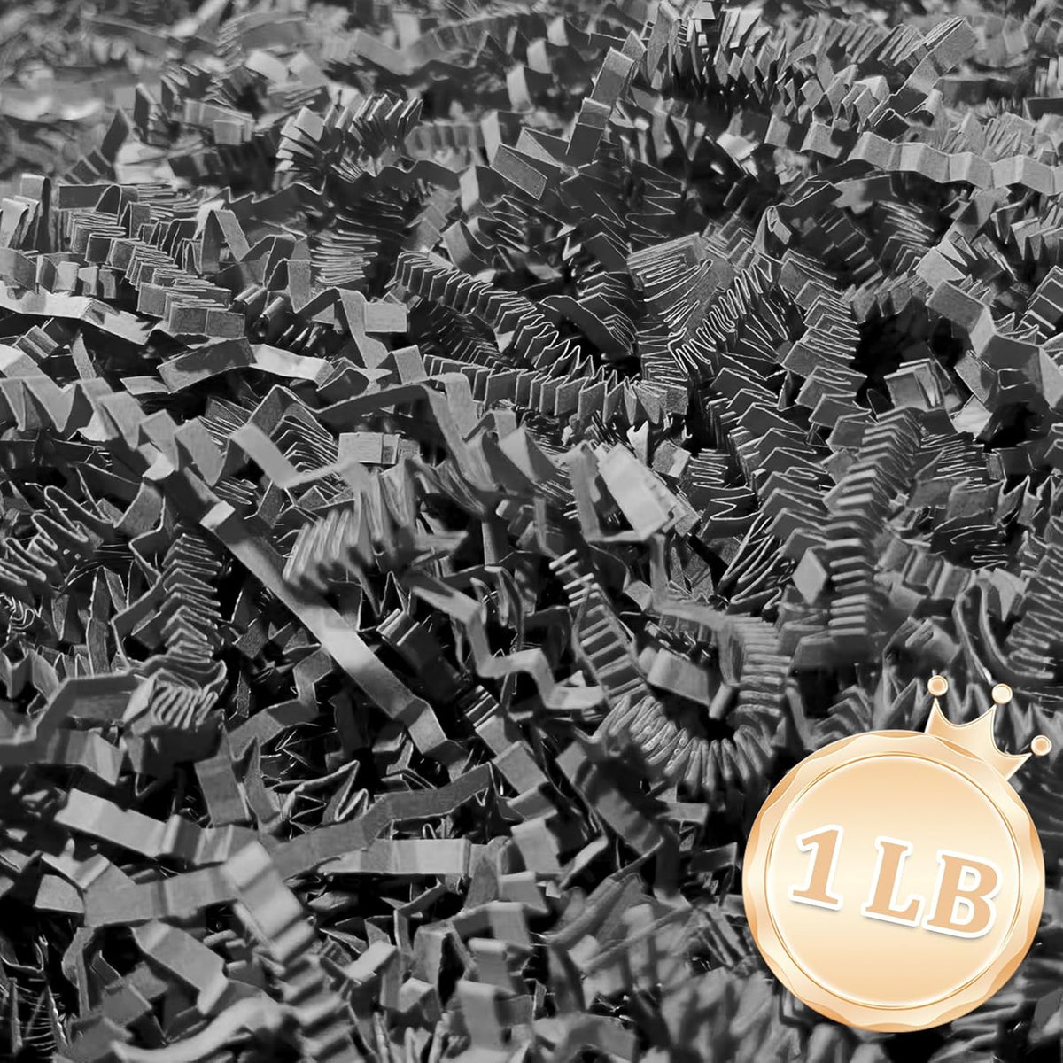 Zankubom 1 LB Grey Crinkle Cut Paper Shred Filler Great for Gift Wrapping, Grey Basket Fillers