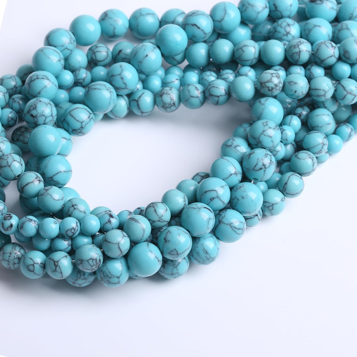 Lake Blue Turquoise Stone Beads Gemstone Round Crystal Energy Jade Beads Stone Beads for Jewelry