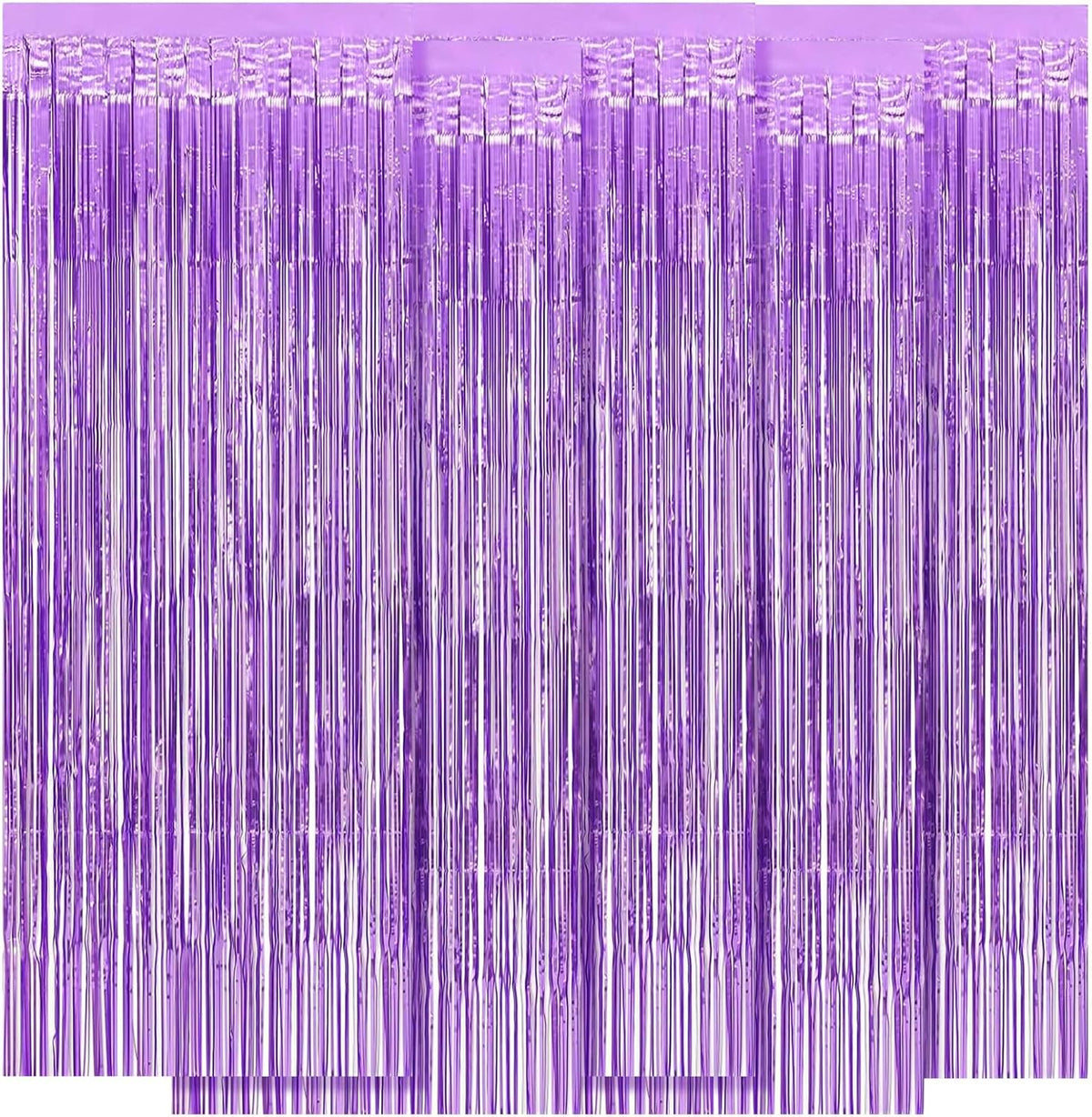 5 Pack Purple Foil Curtain Backdrop 3.2ft x 8.2ft Tinsel Foil Fringe Curtains Macaron Photo Booth