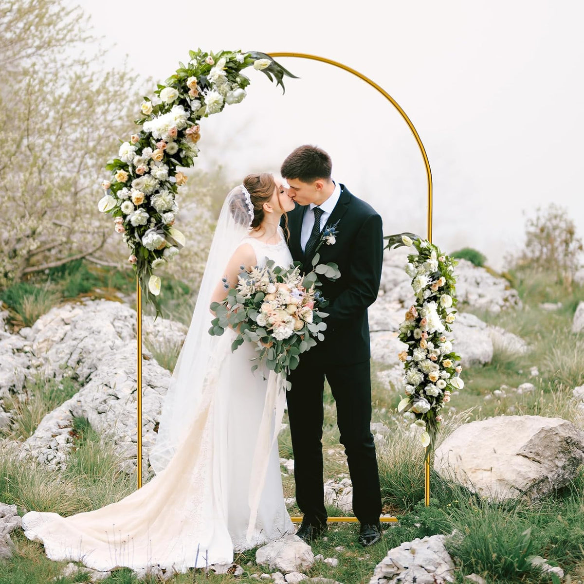 7.2 FT Arch Backdrop Stand for Parties, Balloon Arch Stand, Wedding Arch Backdrop Stand, Ideal for