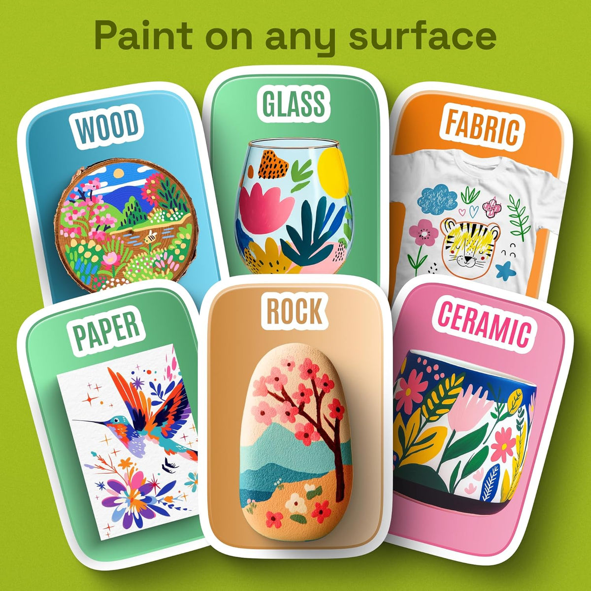 ARTISTRO Acrylic Paint Markers for Rock, Fabric, Wood, Glass, Craft - 24 Quick Dry Dual-Tip Paint